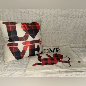 Four Throw Pillow Covers - Four Love Theme Throw Pillow Covers - NEW